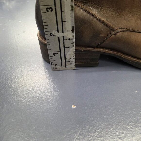 Vince Camuto Womens Fivvy Boots Sz 7B Tall Brown Leather Distress Rustic Biker - Picture 5 of 7